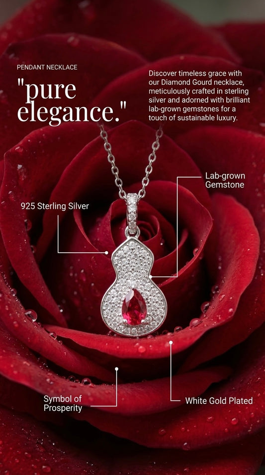 Diamond Gourd Custom Pendant Necklace