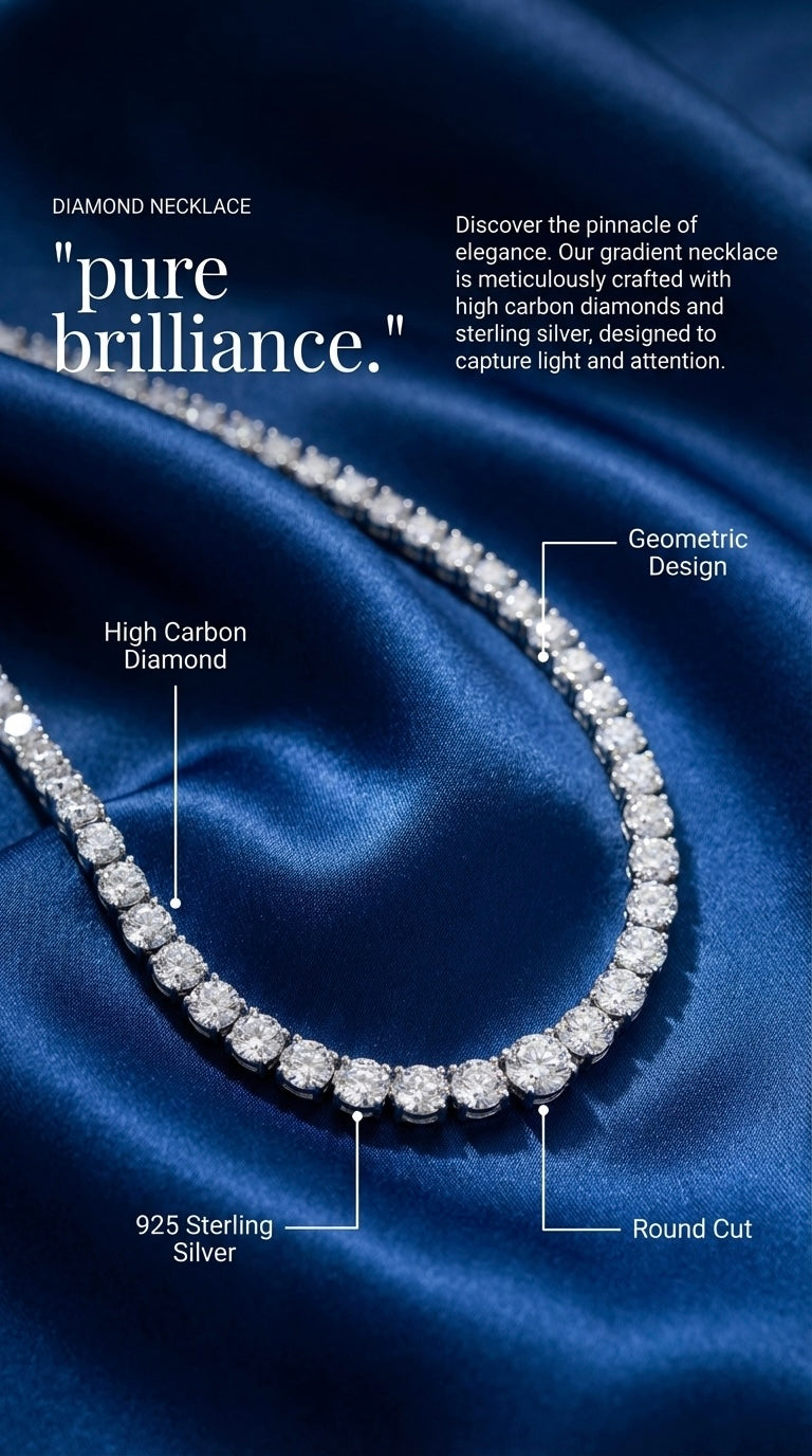 Round Gradient Diamond Necklace