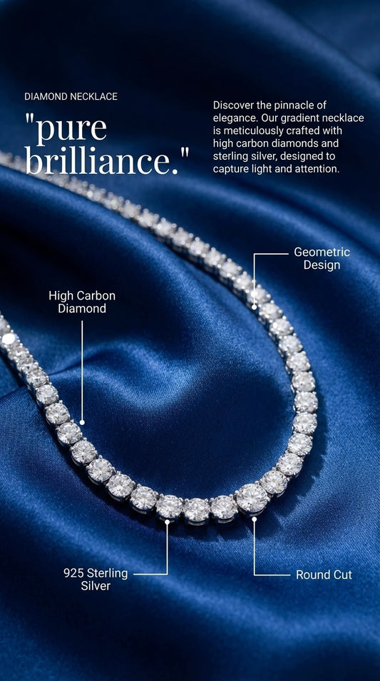 Round Gradient Diamond Necklace