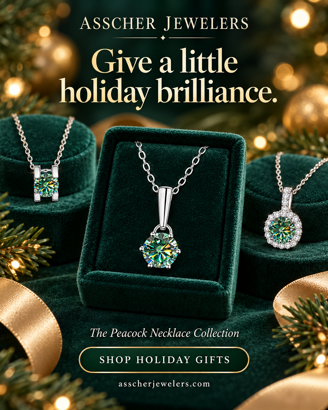 Give a little holiday brilliance. The Peacock Necklace Collection. Shop holiday gifts.