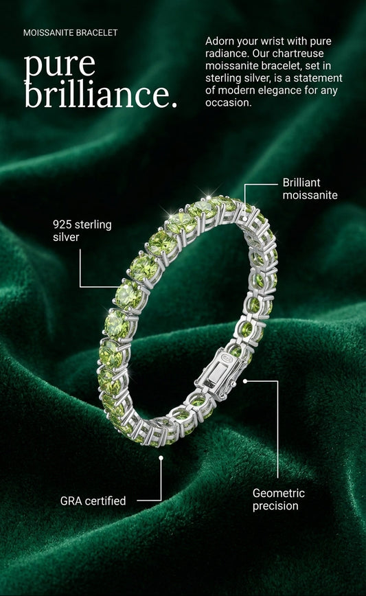Elegant Chartreuse Diamond Bracelets